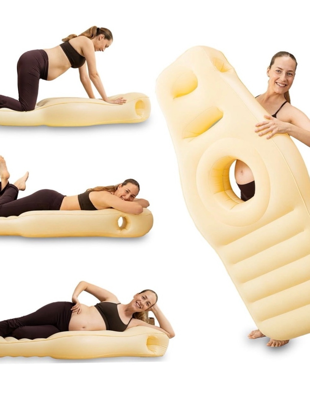Pregnancy Support Inflatable Mat - Cream Maternity Lounger